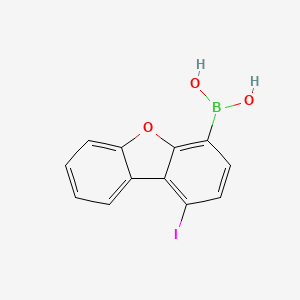 molecular formula C12H8BIO3 B12829569 (1-Iododibenzo[b,d]furan-4-yl)boronic acid 