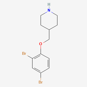 molecular formula C12H15Br2NO B12829586 4-((2,4-Dibromophenoxy)methyl)piperidine 