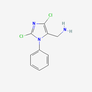 molecular formula C10H9Cl2N3 B12829609 (2,4-dichloro-1-phenyl-1H-imidazol-5-yl)methanamine CAS No. 1193389-43-3