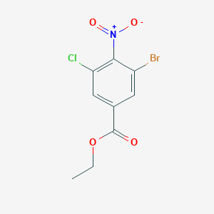 molecular formula C9H7BrClNO4 B12829631 Ethyl 3-bromo-5-chloro-4-nitrobenzoate 