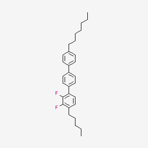 molecular formula C30H36F2 B12829692 2,3-difluoro-1-[4-(4-heptylphenyl)phenyl]-4-pentylbenzene 