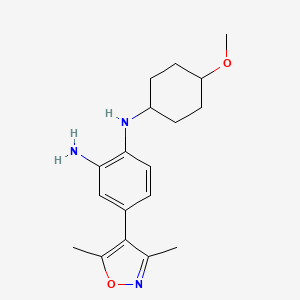 molecular formula C18H25N3O2 B12829719 4-(3,5-Dimethylisoxazol-4-yl)-N1-((1r,4r)-4-methoxycyclohexyl)benzene-1,2-diamine 