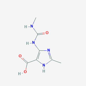 molecular formula C7H10N4O3 B12829734 2-Methyl-5-(3-methylureido)-1H-imidazole-4-carboxylic acid 