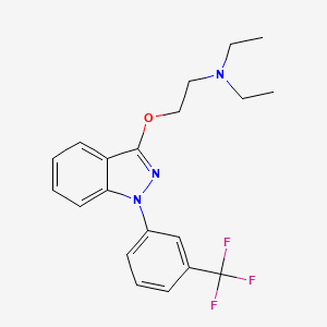 molecular formula C20H22F3N3O B12829746 1H-Indazole, 3-(N,N-diethylethoxy)-1-(alpha,alpha,alpha-trifluoro-m-tolyl)- CAS No. 21487-13-8