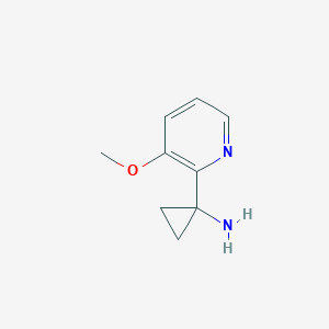 molecular formula C9H12N2O B12829754 1-(3-Methoxypyridin-2-yl)cyclopropan-1-amine 