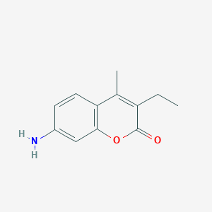 molecular formula C12H13NO2 B12829762 7-Amino-3-ethyl-4-methyl-2H-chromen-2-one 