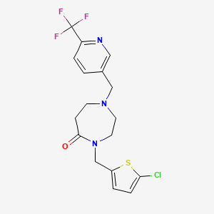 4-[(5-Chloro-2-thienyl)methyl]-1-([6-(trifluoromethyl)pyridin-3-YL]methyl)-1,4-diazepan-5-one