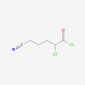 molecular formula C6H7Cl2NO B12830016 2-Chloro-5-cyanopentanoyl chloride 