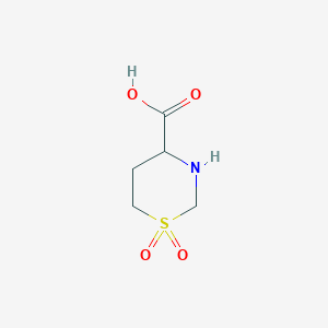 molecular formula C5H9NO4S B12830038 1,1-dioxo-1,3-thiazinane-4-carboxylic acid 