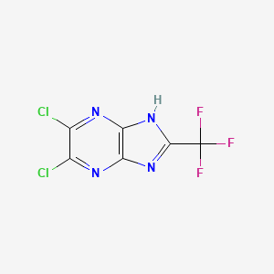 molecular formula C6HCl2F3N4 B12830054 1H-Imidazo[4,5-b]pyrazine, 5,6-dichloro-2-(trifluoromethyl)- CAS No. 53338-40-2