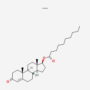 [(8R,9S,10R,13S,14S,17S)-10,13-dimethyl-3-oxo-1,2,6,7,8,9,11,12,14,15,16,17-dodecahydrocyclopenta[a]phenanthren-17-yl] decanoate;ethane