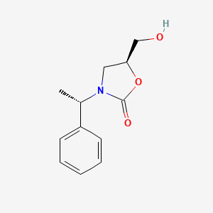 molecular formula C12H15NO3 B12830179 (S)-5-(Hydroxymethyl)-3-((S)-1-phenylethyl)oxazolidin-2-one 