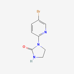 molecular formula C8H8BrN3O B12830191 1-(5-Bromopyridin-2-yl)imidazolidin-2-one 