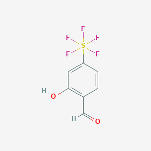 2-Hydroxy-4-(pentafluoro-l6-sulfaneyl)benzaldehyde