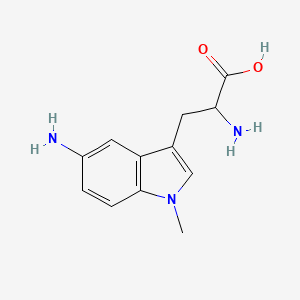 molecular formula C12H15N3O2 B12830383 2-Amino-3-(5-amino-1-methyl-1H-indol-3-yl)propanoic acid 