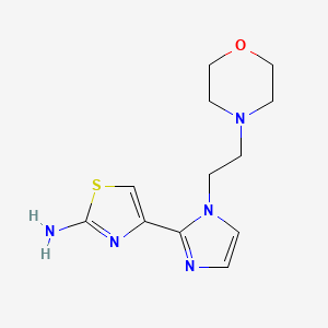 molecular formula C12H17N5OS B12830394 4-(1-(2-Morpholinoethyl)-1H-imidazol-2-yl)thiazol-2-amine 