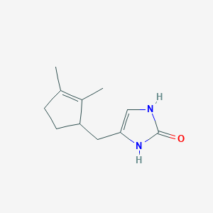 molecular formula C11H16N2O B12830395 4-((2,3-Dimethylcyclopent-2-en-1-yl)methyl)-1H-imidazol-2(3H)-one 