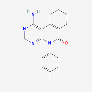 molecular formula C18H18N4O B12830415 1-amino-5-(p-tolyl)-7,8,9,10-tetrahydropyrimido[4,5-c]isoquinolin-6(5H)-one 