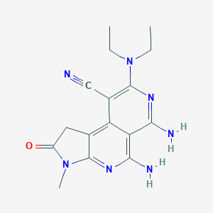 molecular formula C16H19N7O B12830416 5,6-diamino-8-(diethylamino)-3-methyl-2-oxo-2,3-dihydro-1H-pyrrolo[2,3-c]-2,7-naphthyridine-9-carbonitrile 