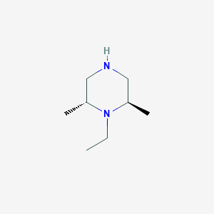 molecular formula C8H18N2 B12830432 Rel-(2R,6R)-1-ethyl-2,6-dimethylpiperazine 