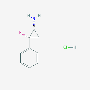 molecular formula C9H11ClFN B12830464 trans-2-Fluoro-2-phenylcyclopropanamine Hydrochloride 