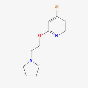 molecular formula C11H15BrN2O B12830512 4-Bromo-2-(2-(pyrrolidin-1-yl)ethoxy)pyridine 