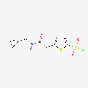 molecular formula C10H12ClNO3S2 B12830546 5-(2-((Cyclopropylmethyl)amino)-2-oxoethyl)thiophene-2-sulfonyl chloride 