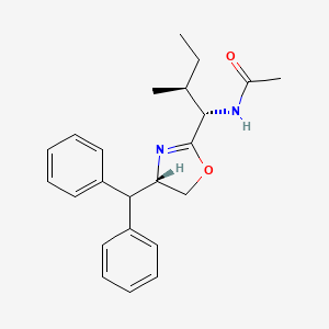 molecular formula C23H28N2O2 B12830552 N-((1S,2S)-1-((S)-4-Benzhydryl-4,5-dihydrooxazol-2-yl)-2-methylbutyl)acetamide 