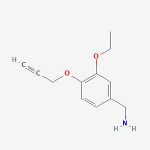 molecular formula C12H15NO2 B12830600 (3-Ethoxy-4-(prop-2-yn-1-yloxy)phenyl)methanamine 