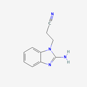 molecular formula C10H10N4 B12830633 3-(2-amino-1H-benzo[d]imidazol-1-yl)propanenitrile CAS No. 64266-26-8