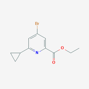 molecular formula C11H12BrNO2 B12830646 Ethyl 4-bromo-6-cyclopropylpicolinate 