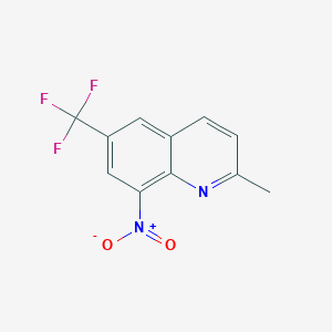 molecular formula C11H7F3N2O2 B12830654 2-Methyl-8-nitro-6-(trifluoromethyl)quinoline 