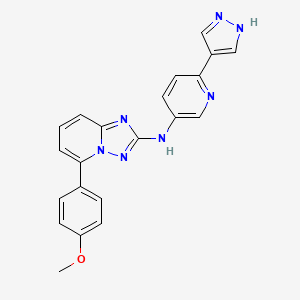 molecular formula C21H17N7O B12830713 N-(6-(1H-pyrazol-4-yl)pyridin-3-yl)-5-(4-methoxyphenyl)-[1,2,4]triazolo[1,5-a]pyridin-2-amine 