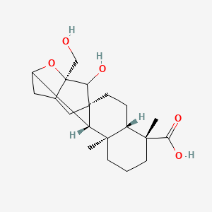 molecular formula C20H30O5 B12830768 (4R,4aS,6aR,7S,8S,9S,11S,11aS,11bR)-7-Hydroxy-8-(hydroxymethyl)-4,11b-dimethyltetradecahydro-8,11-epoxy-6a,9-methanocyclohepta[a]naphthalene-4-carboxylic acid 