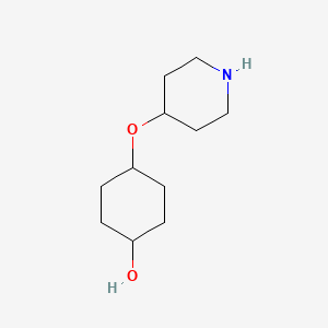 molecular formula C11H21NO2 B12830778 4-(Piperidin-4-yloxy)cyclohexanol 