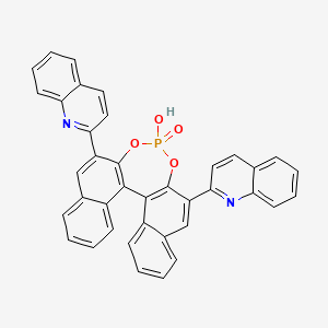 molecular formula C38H23N2O4P B12830811 13-hydroxy-10,16-di(quinolin-2-yl)-12,14-dioxa-13λ5-phosphapentacyclo[13.8.0.02,11.03,8.018,23]tricosa-1(15),2(11),3,5,7,9,16,18,20,22-decaene 13-oxide 