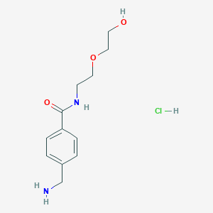 molecular formula C12H19ClN2O3 B12830831 4-(Aminomethyl)-N-(2-(2-hydroxyethoxy)ethyl)benzamide hydrochloride 