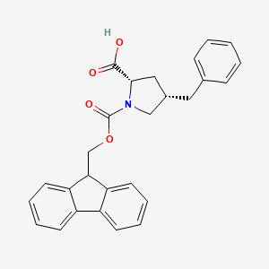 molecular formula C27H25NO4 B12830848 (2S,4S)-1-(((9H-Fluoren-9-yl)methoxy)carbonyl)-4-benzylpyrrolidine-2-carboxylic acid 