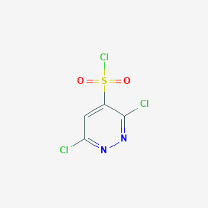 molecular formula C4HCl3N2O2S B12830852 3,6-Dichloropyridazine-4-sulfonyl chloride 