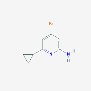 molecular formula C8H9BrN2 B12830864 4-Bromo-6-cyclopropylpyridin-2-amine 