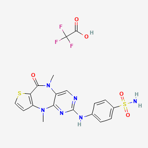 4-((5,10-Dimethyl-6-oxo-6,10-dihydro-5H-pyrimido[5,4-b]thieno[3,2-e][1,4]diazepin-2-yl)amino)benzenesulfonamide 2,2,2-trifluoroacetate