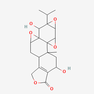 8,19-Dihydroxy-1-methyl-7-propan-2-yl-3,6,10,16-tetraoxaheptacyclo[11.7.0.02,4.02,9.05,7.09,11.014,18]icos-14(18)-en-17-one