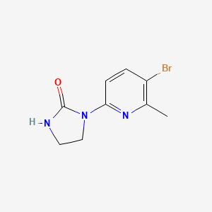 molecular formula C9H10BrN3O B12830964 1-(5-Bromo-6-methylpyridin-2-yl)imidazolidin-2-one 