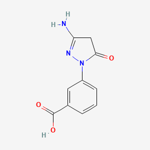 molecular formula C10H9N3O3 B12831019 3-(3-amino-5-oxo-4,5-dihydro-1H-pyrazol-1-yl)benzoic acid 