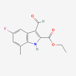 molecular formula C13H12FNO3 B12831025 Ethyl 5-fluoro-3-formyl-7-methyl-1H-indole-2-carboxylate 