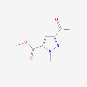 molecular formula C8H10N2O3 B12831068 Methyl 3-acetyl-1-methyl-1h-pyrazole-5-carboxylate 