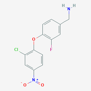 (4-(2-Chloro-4-nitrophenoxy)-3-fluorophenyl)methanamine