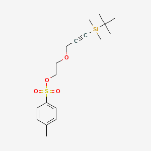 molecular formula C18H28O4SSi B12831209 2-((3-(tert-Butyldimethylsilyl)prop-2-yn-1-yl)oxy)ethyl 4-methylbenzenesulfonate 