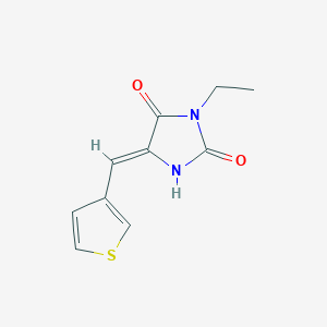 molecular formula C10H10N2O2S B12831213 3-Ethyl-5-(thiophen-3-ylmethylene)imidazolidine-2,4-dione 