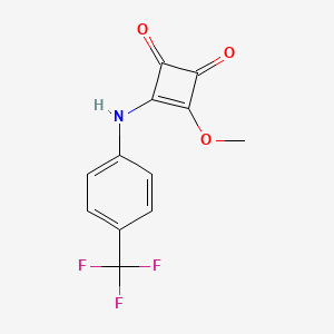 molecular formula C12H8F3NO3 B12831224 3-Methoxy-4-[[4-(trifluoromethyl)phenyl]amino]cyclobut-3-ene-1,2-dione 